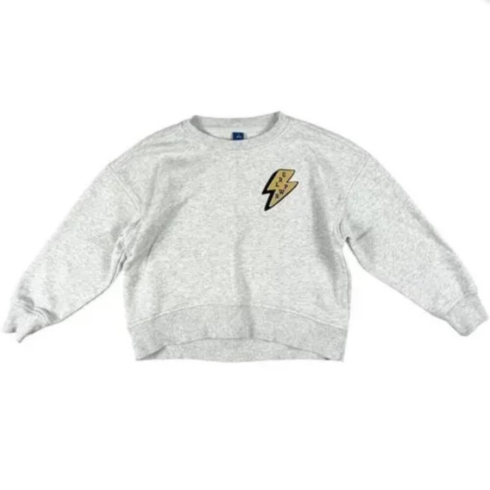 Old Navy 🟣 Size Girls Medium (8) Girl Power Oversized Crew-Neck Sweatshirt